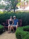 Paca House grounds: Kelli and Larry enjoying a rest in the formal gardens at the William Paca house.